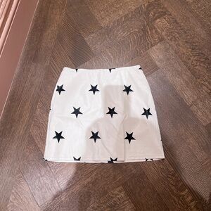 White Skirt with Black Stars